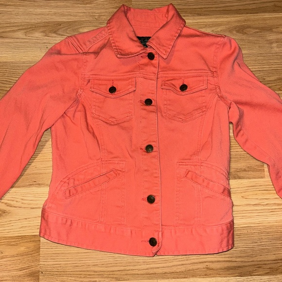 Lauren Ralph Lauren Denim Jacket P/S Women Pink Trucker Pockets LRL Jeans Co - Picture 3 of 4